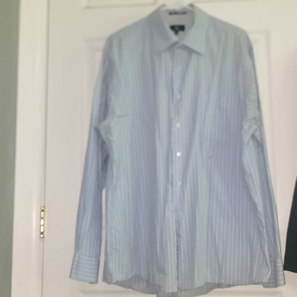 Calvin Klein XL Blue and white striped Long sleeve dress shirt